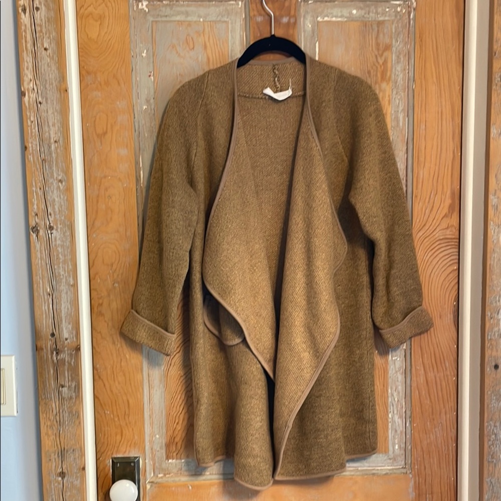 Goodnight Macaroon Open Front Cardigan with Waterfall Collar